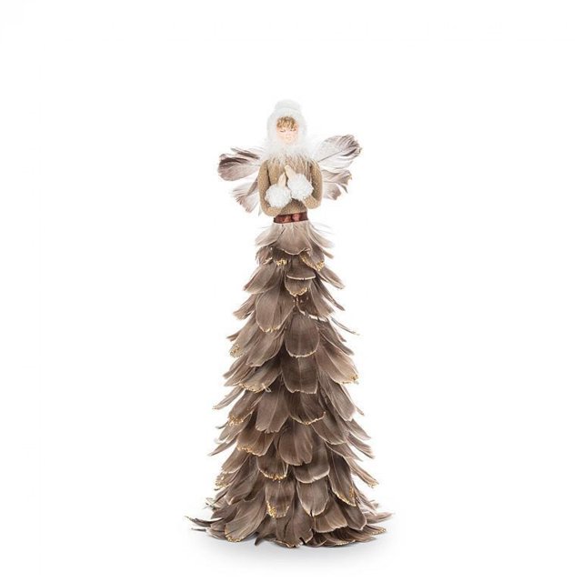 Statuette d'Ange avec Jupe à Plumes