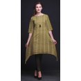 thumbnail image 3 of Bimba Kurti Asymétrique Brun à Imprimé Champignon et Cachemire pour Femmes, Robe d'Été Indienne Tunique Très Grande, 3 of 6