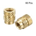 thumbnail image 3 of Uxcell Knurled Insert Nut M3 x 6mm L x 5mm OD Female Thread Brass Embedding Nut 60 Pack, 3 of 5