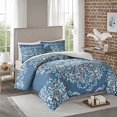 thumbnail image 3 of Madison Park Eden Ensemble de Housse de Couette Réversible Imprimée en Coton 3 Pcs Bleu Marine Très Grand/Cal Très Grand, 3 of 4