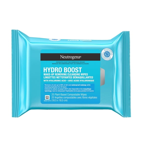 Neutrogena Hydro Boost Facial Cleansing & Makeup Remover Wipes - Hyaluronic Acid, Sensitive Skin