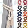 thumbnail image 2 of 2Pcs Couleur Unie Tissage Coton Lin Corde Rideau Tieback Titulaire Décor à la Maison, 2 of 8