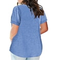 thumbnail image 4 of 2025 Ladies Top V Neck Plus Size Spaghetti Strap Top Solid Color Short Plus Size Scrub Tops Sleeve Pocket Loose T Tops Women Plus Size, 4 of 4