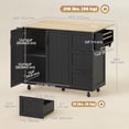 thumbnail image 4 of HOMCOM Kitchen Island w/ Drop Leaf, Rolling Kitchen Cart w/ Storage, Black, 4 of 11