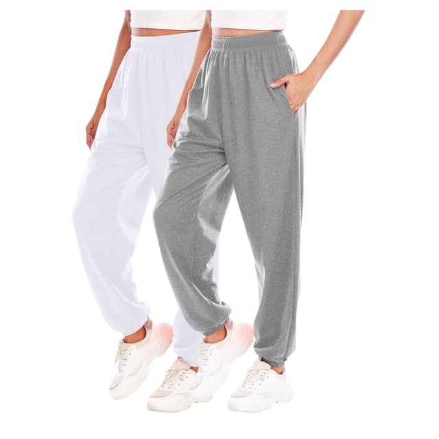 Birdeem Womens Sweat Pants W/Pockets2Pc Womens Exercise Casual Fashion Solid Color Binding Leg Sweat Pants