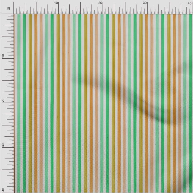 oneOone Tissu en Georgette Viscose à Rayures, Tissu à Panneaux Imprimés au Mètre, 42 Pouces de Large