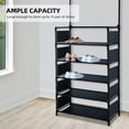 thumbnail image 3 of 5 Tiers Metal Shoe Rack Hat Rack Adjustable Hall Tree with 16 Metal Hanger Hooks Side Cover for Entryway Bathroom Living Room Easy Assembly Black Black, 3 of 7