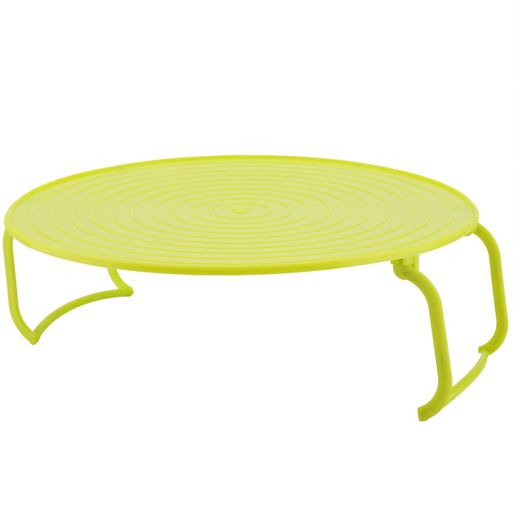 Microwave Oven Tray Rack Multifunctional Plastic Steaming, Multifunctional Heating Layered Cooking(Green)