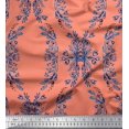 thumbnail image 1 of Soimoi Poly Georgette Fabric Floral & Ogee Damask Print Fabric by Yard 52 Inch Wide, 1 of 1