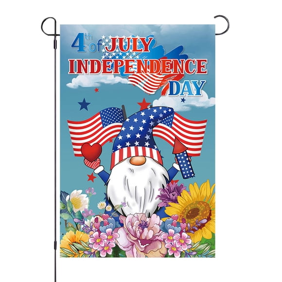 Chmadoxn Drapeau de Garden Independence Day 4 Juillet Patriotique des États-Unis Famille Terrasse Porche Décoration de Fête Suspendu Vertical pour Patio 12x18 Pouces Independence Day Garden Flags