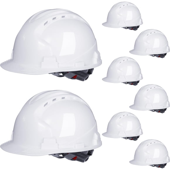 Leumoi 8 Pcs 4 Pt. Casque Rigide de Suspension en Vrac Casques de Sécurité Réglables à Cliquet Casquettes Rigides avec Évents et Coussinet de Sourcils en Coton Construction en ABS Casquettes Rigides f