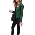 thumbnail image 3 of Wangsaura Veste en Faux Cuir pour Femmes, Veste de Motard Coupe Ajustée à Manches Longues, 3 of 5