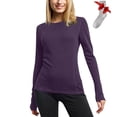 thumbnail image 2 of Yuyuzo Chandails à Manches Longues pour Femmes, Couche de Base Thermique Légère, T-Shirts à Col Rond, Hauts Chauds et Confortables avec Chaussettes, 2 of 7