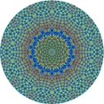 thumbnail image 1 of Ahgly Tapis Rond Lavable en Machine Intérieur Transitionnel Bleu Ardoise Foncé Violet, 6 Pieds Rond, 1 of 7