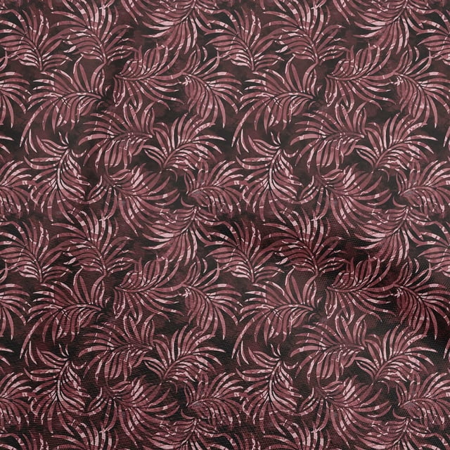 oneOone Rayon Maroon Fabric Leaves Sewing Craft Projects Fabric Prints By Yard 56 Inch Wide
