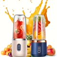 thumbnail image 2 of Portable Blender and Juicer 2-in-1  Personal Smoothie Maker with 1500mAh USB Rechargeable Battery  13.53oz Capacity  BPA-Free ABS Material  Stainless Steel Blades  Ideal for Shakes  Juice, 2 of 7