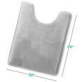 thumbnail image 1 of 1 Contour Clara Clark Bath Mat Bathroom Rug - Absorbent Memory Foam Bath Rugs - Non-Slip, Thick, Cozy Velvet Feel Microfiber Bathrug, Plush Shower, Toilet-Floor Bathmats Carpet - Silver - 24"x19", 1 of 6