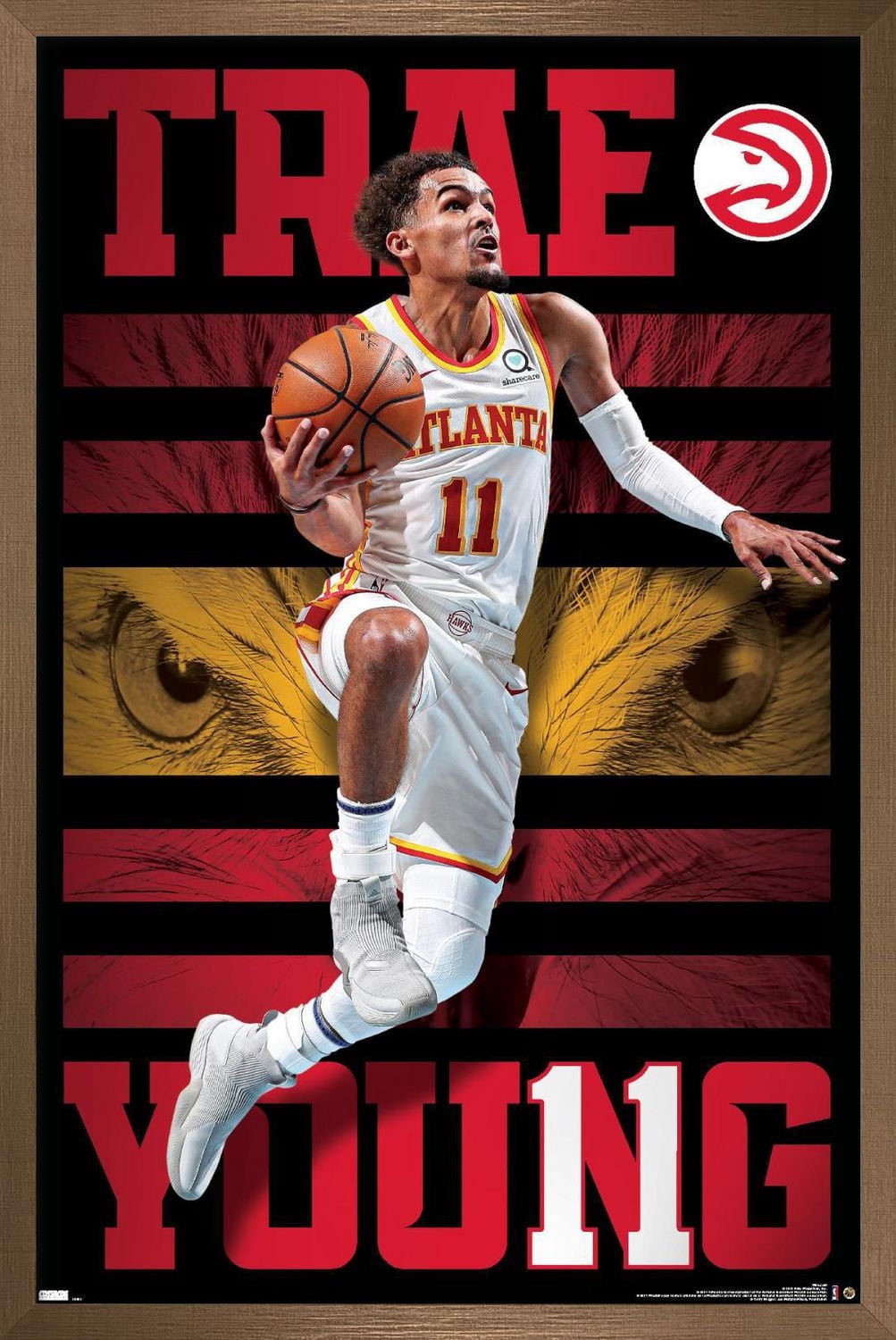NBA Atlanta Hawks - Trae Young 20 Wall Poster, 22.375" x 34" Framed
