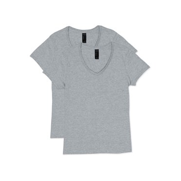 Hanes Womens Lightweight Nano-T Short Sleeve V-neck Tee 2-Pack, 2XL