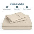 thumbnail image 2 of Bare Home Premium 1800 Collection 4-Piece Bed Sheet Set, Split Head Flex King, Sand, 2 of 10