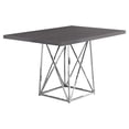 thumbnail image 3 of Monarch Specialties Dining Table, 48" Rectangular, Small, Kitchen, Dining Room, Metal, Laminate, Grey, Chrome, Contemporary, Modern, 3 of 3