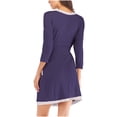 thumbnail image 4 of Timegard Robe for Women Color Block Belted Waist V Neck Mini Bathrobe Long Sleeve Soft Comfy Sleepwear with Pockets, 4 of 4