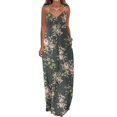 thumbnail image 2 of Pompotops Robes d'Été pour Femmes Décontractées Boho Imprimées à Bretelles Anneau Plage Longue Robe Maxi avec Poches, 2 of 5
