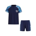 thumbnail image 1 of Zaldita Boys Short Sleeve Printed Rash Guard Two Pieces Swimsuit Set Summer Beach Bathing Suit Navy Blue 3XL, 1 of 1