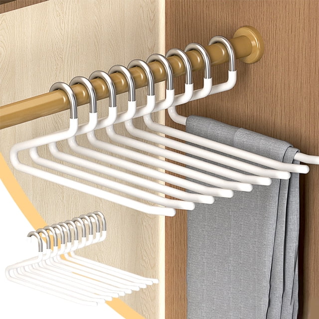 Cintre pour Pantalon en Acier Inoxydable Antidérapant avec Pince Sans Traces / Cintre en Forme de Z pour Suspendre et Ranger les Pantalons / Organisateur de Garde-Robe Domestique pour Placard / Prise Résistante aux Plis pour Pantalons Habillés et