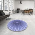 thumbnail image 4 of Ahgly Company Tapis de Zone Rond d'Intérieur Lavable à la Machine, Style Transitionnel, Bleu Ardoise, 3 Pieds Rond, 4 of 7