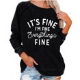 thumbnail image 2 of 50 % de Rabais Liquidation Chandail Surdimensionné pour Femmes 2023 Hiver Aguichant Col Rond Manches Longues Poches Hauts Imprimés Chandail Sans Capuche Régulier Blouse, 2 of 6