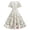 White, variant on Meichang Womens Mesh A Line Dress Flared Swing Retro Floral Midi Dresses Tunic Fashion Short Sleeve Crewneck Sundress Flare Church Wedding Guest Work Dress
