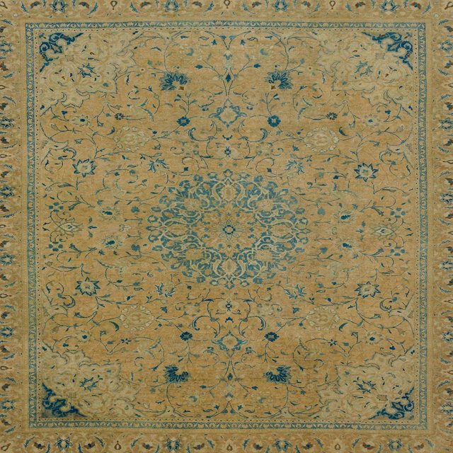 Ahgly Company Tapis d'Intérieur Carrés Abstraits Caramel Brun, Tapis de Zone Abstraits, 6 Pieds Carré