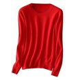 thumbnail image 1 of AherBiu T-Shirts à Manches Longues pour Femmes, Couche de Base, T-Shirt, Couleur Unie, Col Ras du Cou, Blouse Confortable, 1 of 3