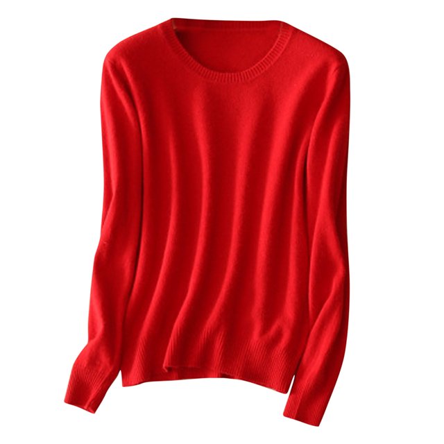 AherBiu T-Shirts à Manches Longues pour Femmes, Couche de Base, T-Shirt, Couleur Unie, Col Ras du Cou, Blouse Confortable