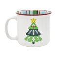 thumbnail image 1 of Holiday Time Stoneware Green Christmas Tree Red Rim Plaid Mug, 15 oz, Festive Drinkware, 1 Count, 1 of 6