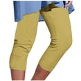 thumbnail image 1 of Yuyuzo Womens Plus Size Capris High Waisted Straight Leg Solid Color Bottom Capri Pants for Women 3/4 Slacks, 1 of 5