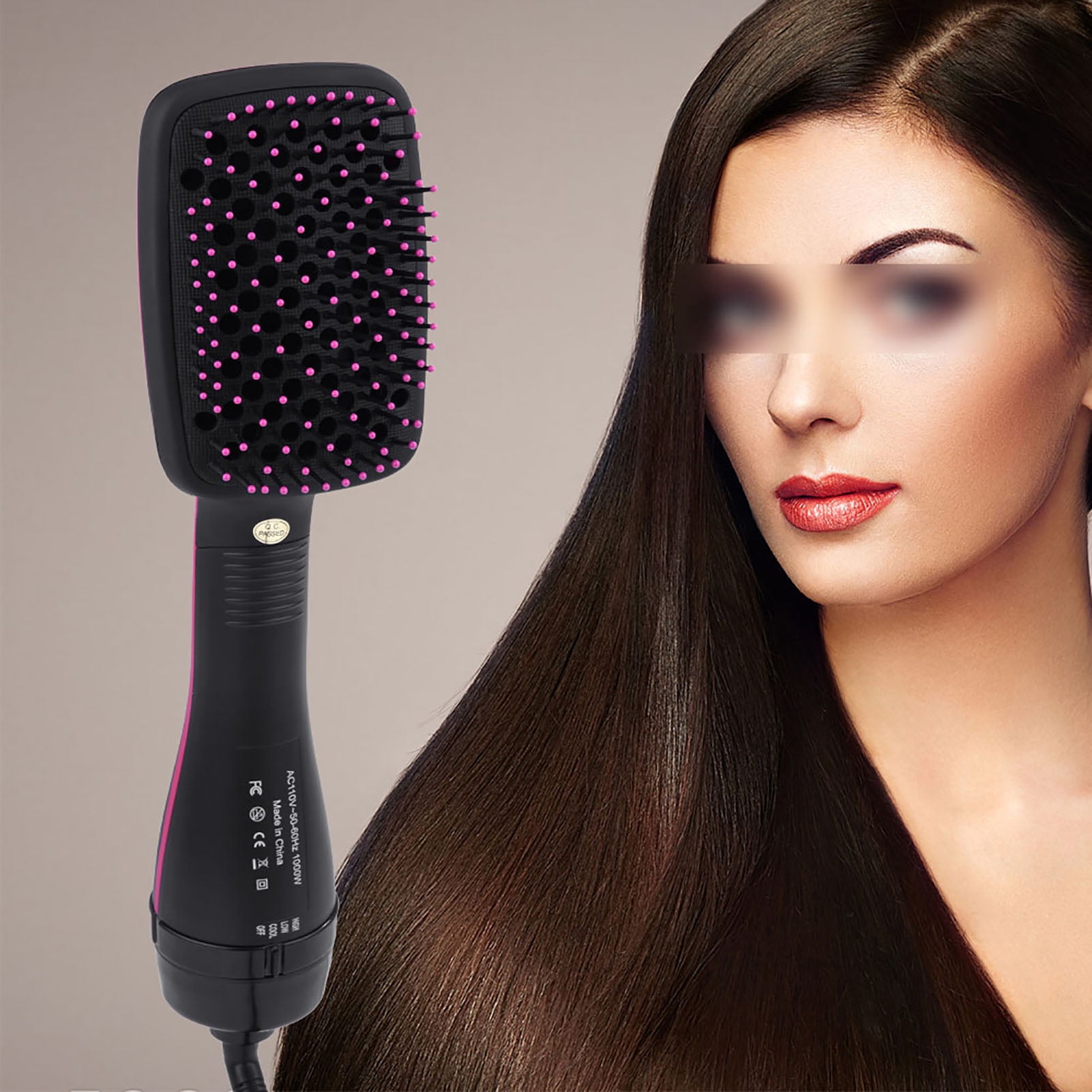 Hair Blow Dryer 110V 2 In 1 Multifunctional  Anion Hair Dryer Brush Comb  Hairdressing Tool US Plug