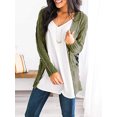thumbnail image 2 of Women's Cable Knit Cardigan Long Sleeve Open Front Button Down Knitwear Sweater Coat, 2 of 5