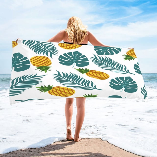 LSLJS Beach Towel Summer Beach Essentials Microfiber Beach Towel Super Lightweight Colorful Bath Towel Sandproof Beach Blanket Multi-Purpose Towel for Travel Swimming Pool 30x60 Inch Beach Towel