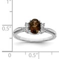 thumbnail image 2 of Bague en Argent Sterling 925 avec Diamant Rhodié et Quartz Fumé, 2 of 2