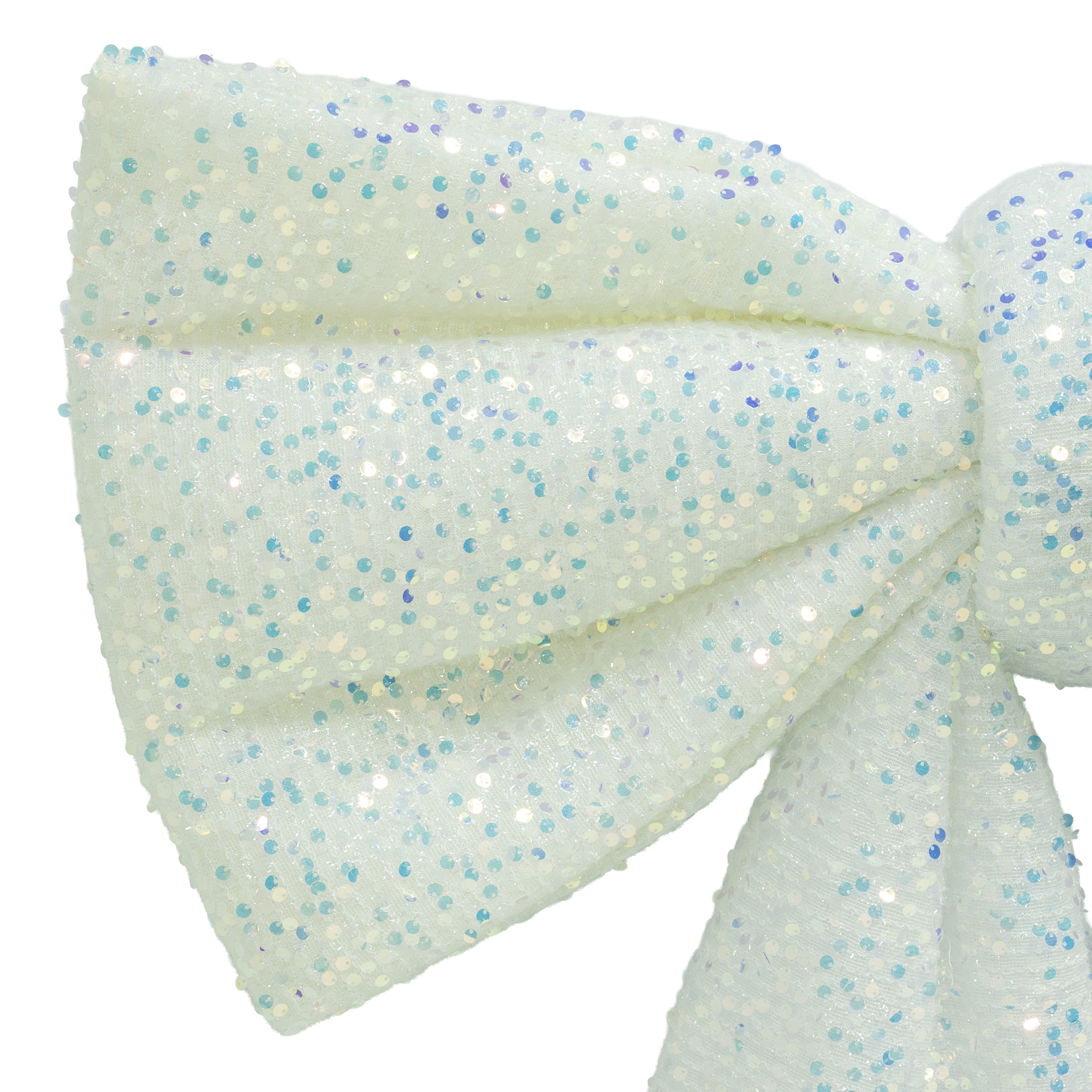 Holiday Time Silver Sequin Jumbo Bow Décor, 28 Inches