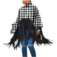 thumbnail image 1 of Pompotops Automne et Hiver Femmes Décontracté Imprimé Ample Manches Longues Col Montant à Franges Sweatshirts Hauts, 1 of 8