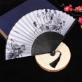 thumbnail image 1 of Feltree Classical Antique Style Fan Folding Fan Summer Tassel Model Portable Fan Paper Fan, 1 of 8