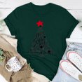thumbnail image 2 of T-shirt Décontracté pour Femmes à Col Rond et Manches Courtes avec Imprimé de Sapin de Noël, 2 of 9