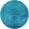 thumbnail image 1 of Ahgly Tapis Rond Lavable en Machine Industriel Moderne Bleu Ciel Profond, 6 Pieds Rond, 1 of 7