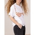 thumbnail image 4 of Gupgi T-Shirts Blancs pour Femmes Soutien-Gorge Imprimé Manches Courtes Col Rond Tee Ample Été Décontracté Hauts, 4 of 5