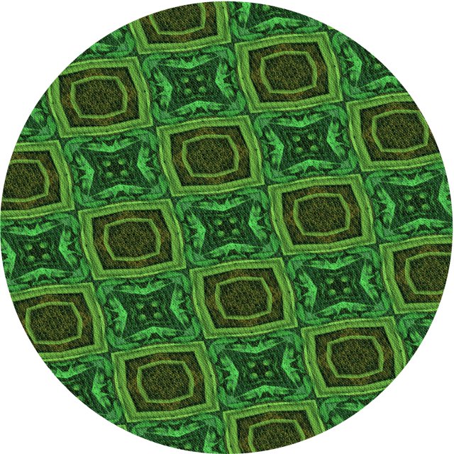 Ahgly Company Machine Washable Indoor Round Transitional Dark Forest Green Area Rugs, 6' Round