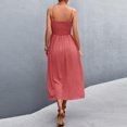 thumbnail image 3 of XZNGL Long Summer Dress for Women Summer Suspender Sling Dress Button Solid Casual Long Dress Casual Summer Dress for Women Long Dress for Women Summer Casual Dress for Women Summer, 3 of 7
