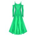 thumbnail image 3 of RUNQHUI Robe de Danse de Salon pour Femmes avec Strass, Professionnelle, Moderne, pour Valse, Tango, Compétition, Verte, Taille g, 3 of 7